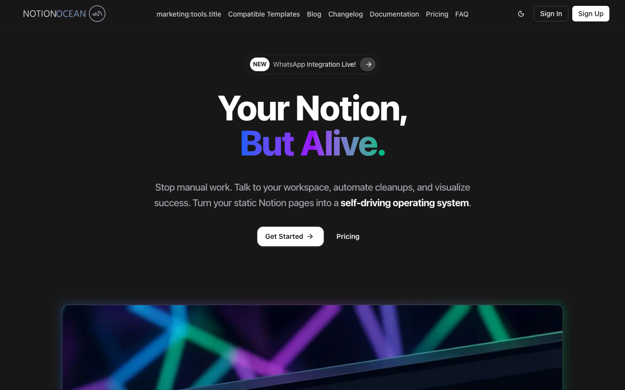 NotionOcean — Your Notion, But Alive